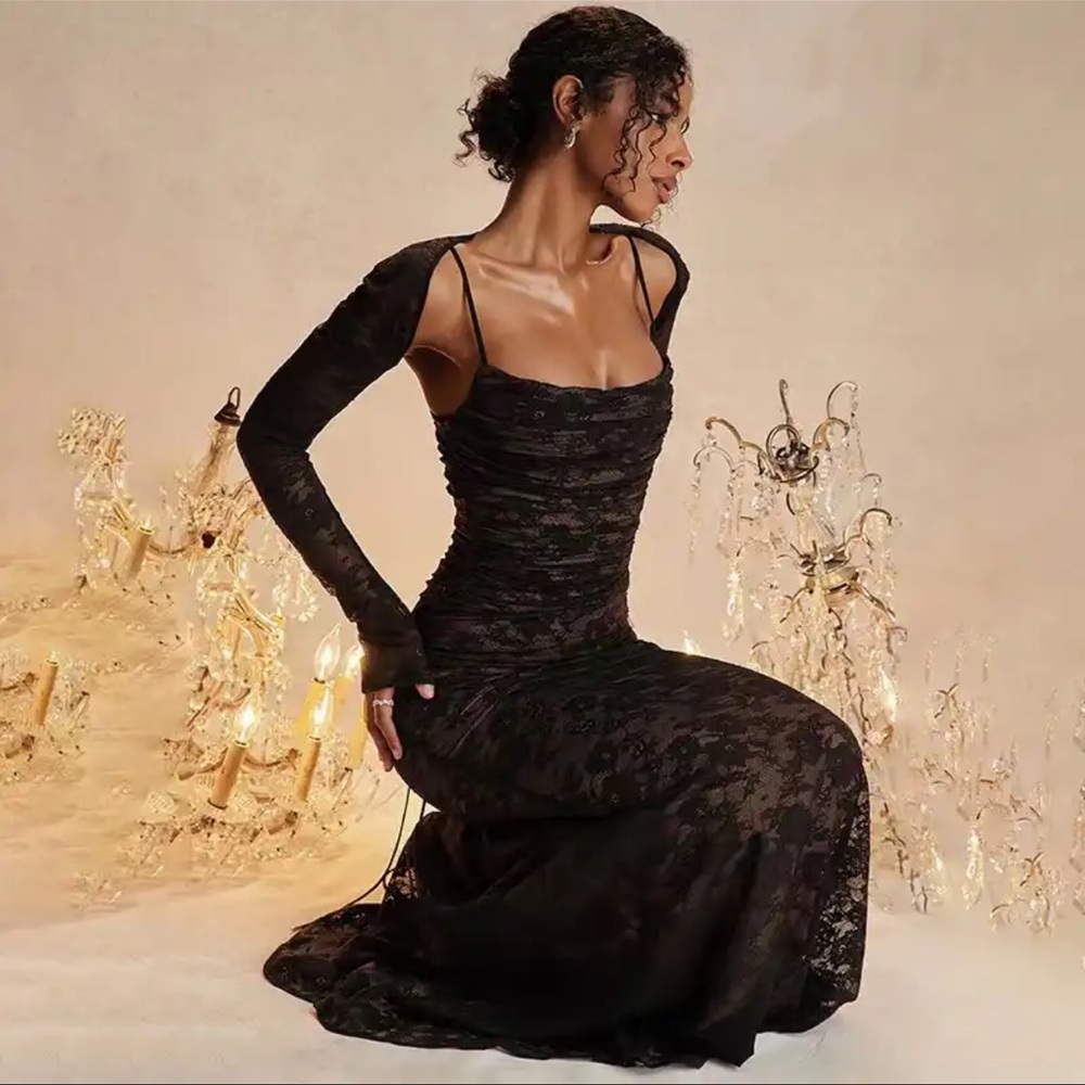 Two piece maxi dress and sleeves